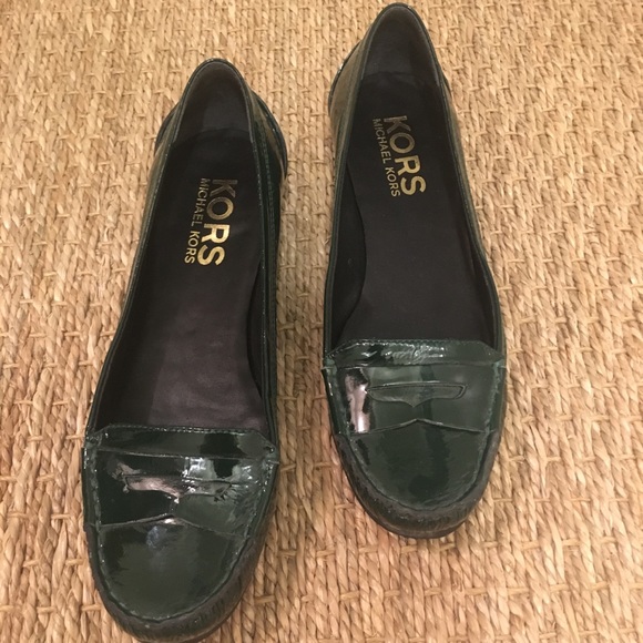 KORS Michael Kors Shoes Emerald Green Patent Michael Kors Penny